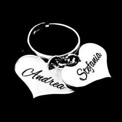 ALBAGIOIELLI - Anello cuori pendenti da personalizzare