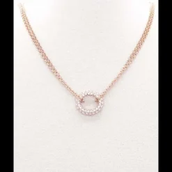 ALISEI - Collana rolò doppia con ovale pavè bianco