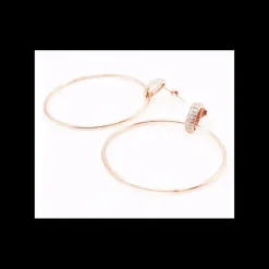 ALISEI - Orecchini a cerchio attacco con pavè bianco