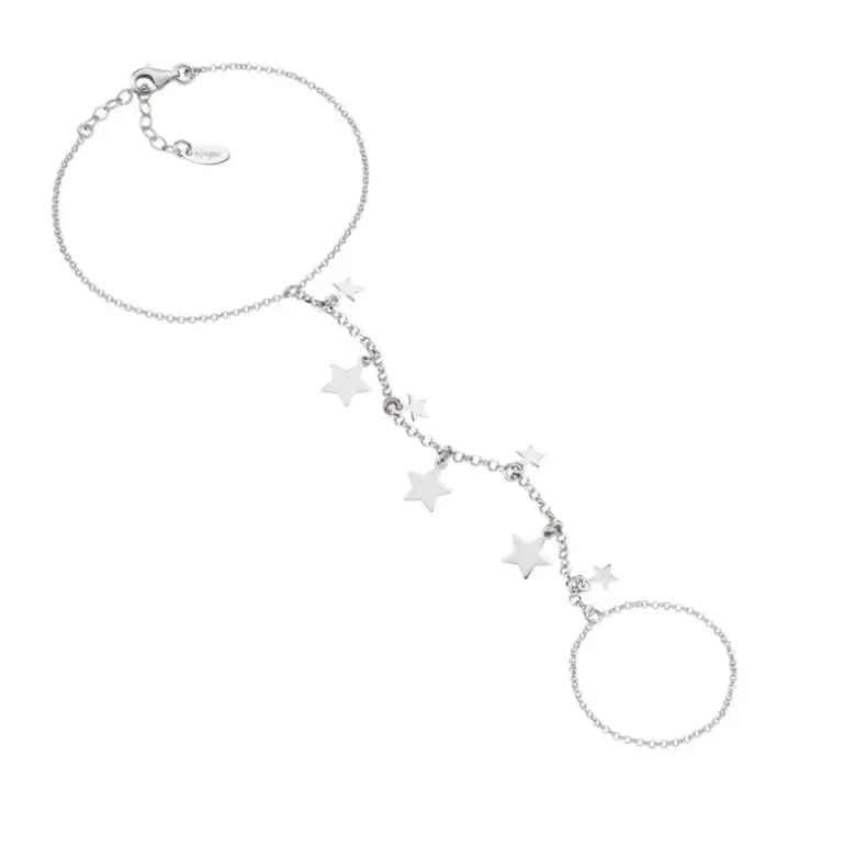 Amen -Bracciale Baciamano Rodio Stelle