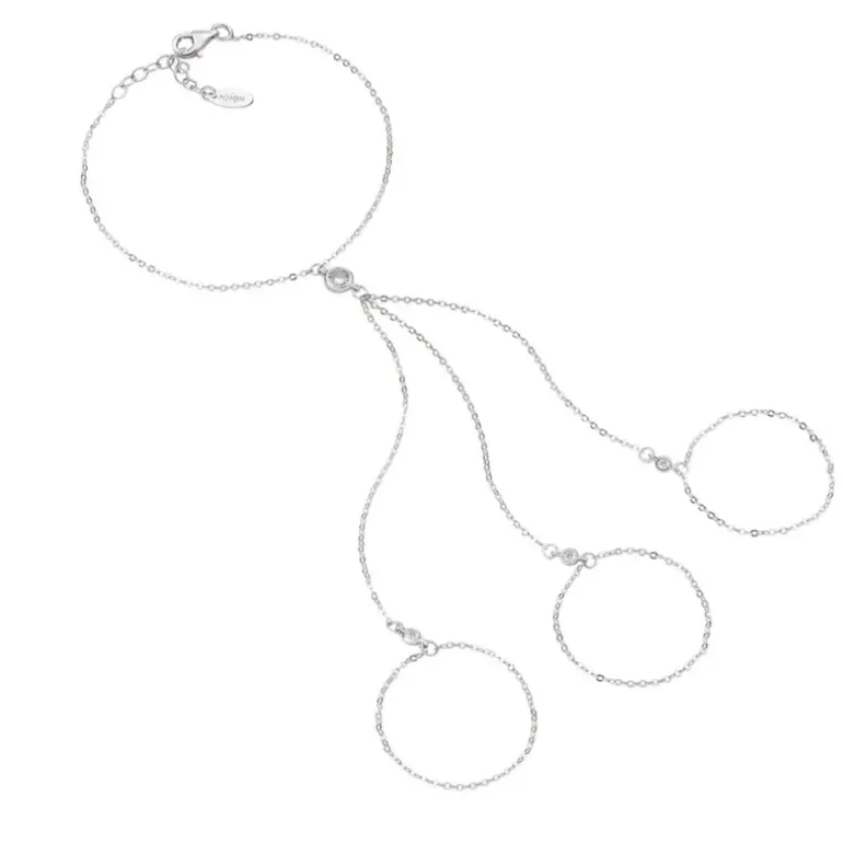 Amen -Bracciale Baciamano Rodio Tre Anelli