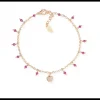 Amen Bracciale Cuore Zirconato e Pepite Rosa