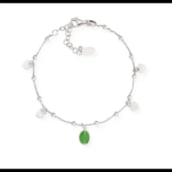 Amen Bracciale Madonnina Smaltata Verde e Cuori