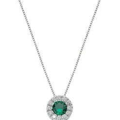 Amen collana donna Con Pendente In Zirconi Bianchi E Verdi