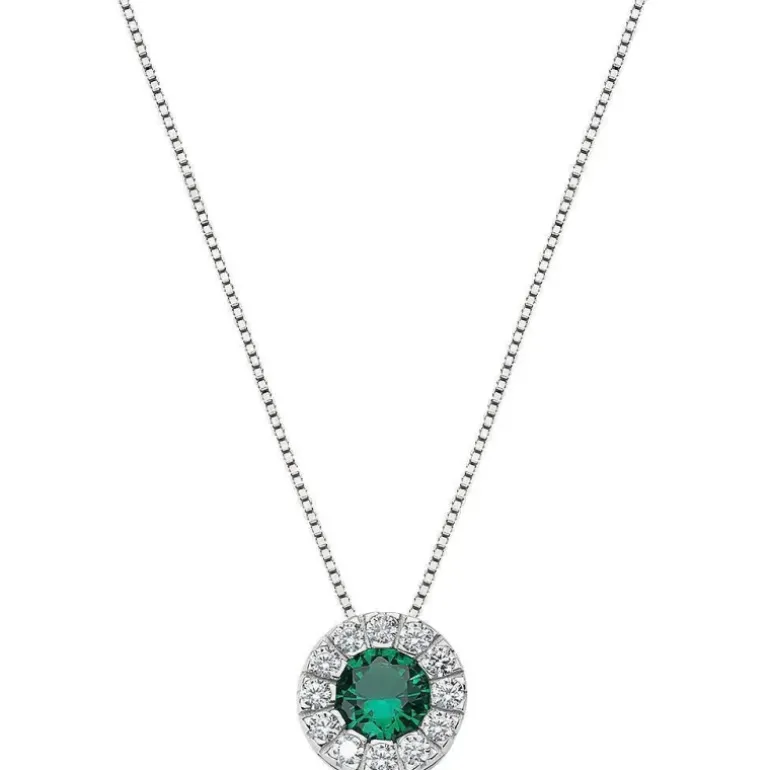 Amen collana donna Con Pendente In Zirconi Bianchi E Verdi