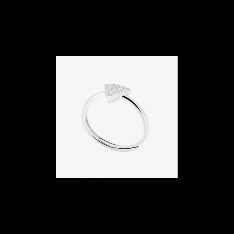 Anihma - ANELLO TRIANGOLO PAVÉ - ARGENTO