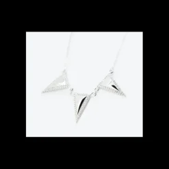 Anihma - COLLANA CON TRIANGOLI E PAVÉ - ARGENTO