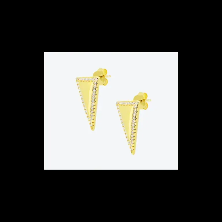 Anihma - ORECCHINI TRIANGOLO PAVÉ - ORO