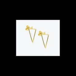 Anihma - ORECCHINI TRIANGOLO E PERLA - ORO