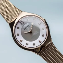 Bering Orologio Solar oro rosa brilliante