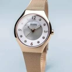 Bering Orologio Solar oro rosa brilliante