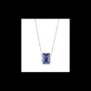 Boccadamo - Collana con cristallo pendente rettangolare tanzanite e zirconi