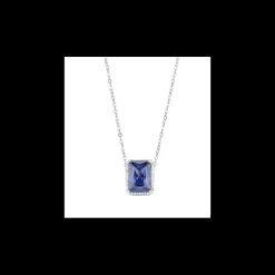 Boccadamo - Collana con cristallo pendente rettangolare tanzanite e zirconi