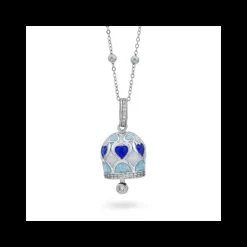 Boccadamo - Collana con campanella portafortuna azzurra e viola