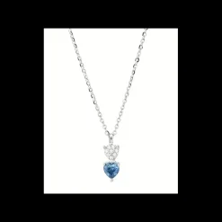 Boccadamo - COLLANA CON CUORI PENDENTI DI ZIRCONI BIANCHI E TANZANITE