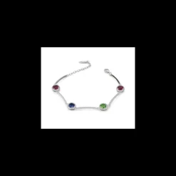 Boccadamo - Bracciale con cristalli rossi, blu, verde e inserti di zirconi