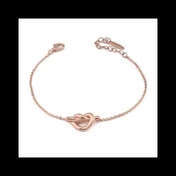 Boccadamo Bracciale placcato oro rosa con cuore traforato centrale