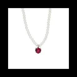 BOCCADAMO - Collana di perle con cuore rosso rubino SOPHIE