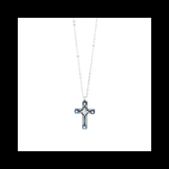 Boccadamo - Collana uomo in acciaio con croce PVD blu