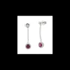 Boccadamo - Orecchini pendenti lunghi con cristallo rubino e zirconi
