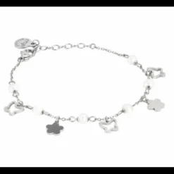 BOCCADAMO - Bracciale con fiori, farfalle e perle naturali