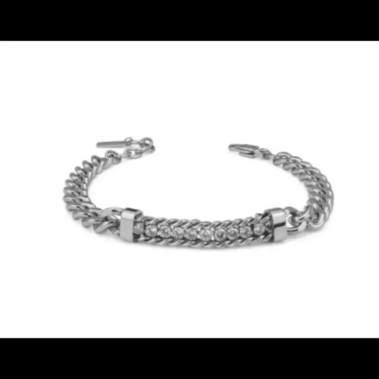 Boccadamo - Bracciale con grumetta e zirconi rossi centrali