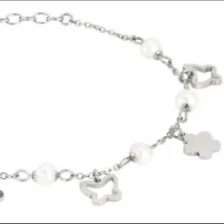 BOCCADAMO - Bracciale con fiori, farfalle e perle naturali