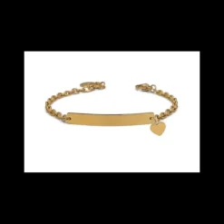 Boccadamo - Bracciale in acciaio con cuoricino pendente e zircone.