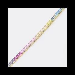 Boccadamo - Bracciale tennis argento, placcato oro giallo, colorato