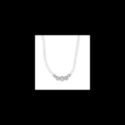 BOCCADAMO - Collana di perle con centrale a tre cestelli di zirconi bianchi