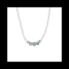 BOCCADAMO - Collana di perle con centrale a tre cestelli di zirconi acquamarina