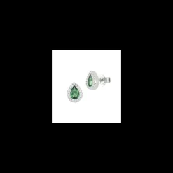 Boccadamo - Orecchini a lobo con cristallo tanzanite a goccia e zirconi