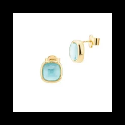 Boccadamo - Orecchini placcati oro giallo con cristallo piccolo acquamarina