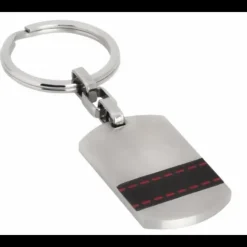 BOCCADAMO - Portachiavi con elemento trasversale in Pvd nero e rosso