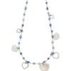 Boccadamo Collana Donna Rosario Con Cristalli Multicolor Sfumature Del Blu e Charms Tema "Amore"