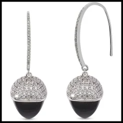 Boccadamo Orecchini Donna Ad Amo Zirconato Con Cristallo Piramidale Color Onice