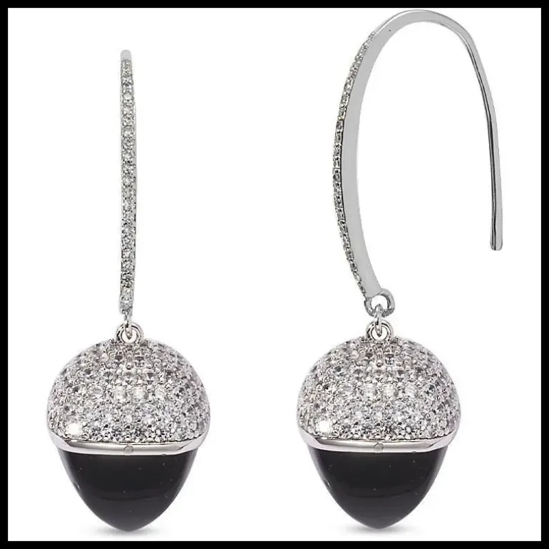 Boccadamo Orecchini Donna Ad Amo Zirconato Con Cristallo Piramidale Color Onice