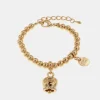 BySimon - Bracciale in Metallo maglia a sfera, con campanella portafortuna, con scritta Capri