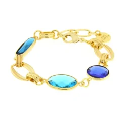 BYSIMON - Bracciale in Metallo con cristalli blu