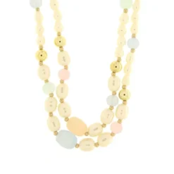 BYSIMON - Collana in Metallo con perle allungate multicolor