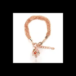 BYSIMON - Bracciale in Metallo catena multifilo, con campana pendente impreziosita da cristalli multicolore