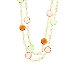 BYSIMON - Collana in Metallo con perline e cristalli