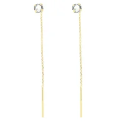 BYSIMON - Orecchini in Argento 925 lunghi con punto luce trasparente