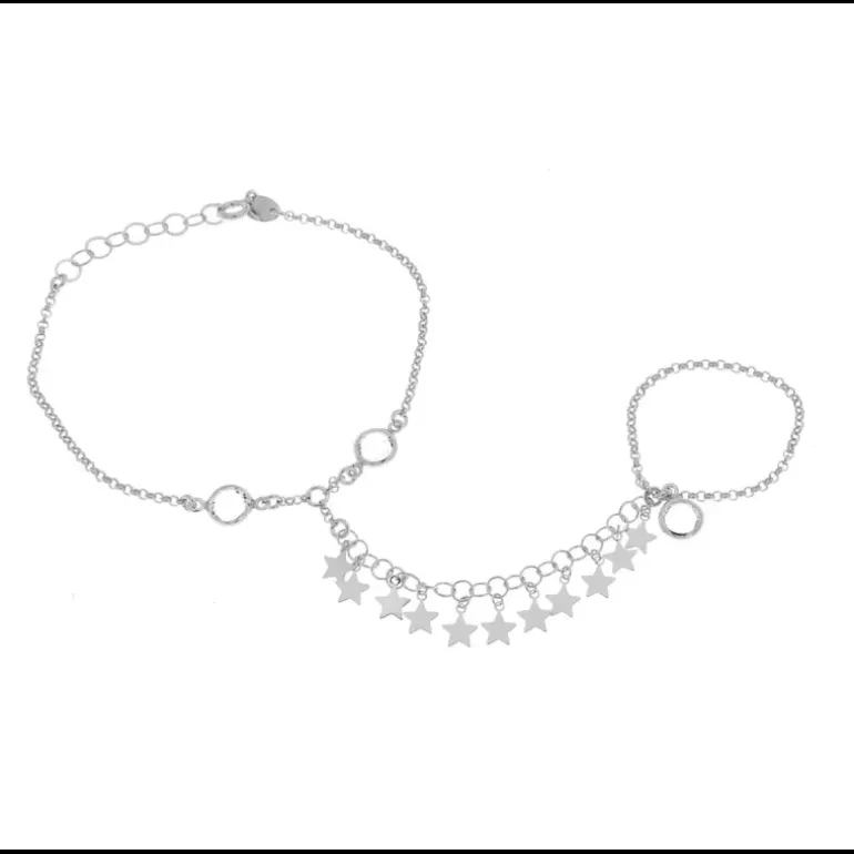 BySimon - Bracciale Baciamano in Argento con stelle pendenti