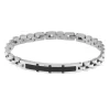 BySimon - Bracciale in Acciaio con inserti neri
