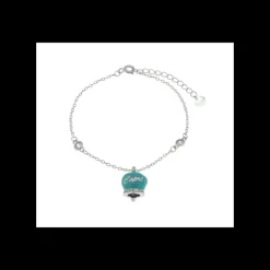 BySimon - Bracciale in Argento con campanella Capri azzurra e zirconi