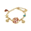BYSIMON - Bracciale in Metallo in stile marino con coralli, stella marina e conchiglie