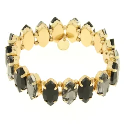 BYSIMON - Bracciale in Metallo con cristalli nelle sfumature del nero