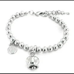 BYSIMON - Bracciale maglia a sfere con campanella portafortuna