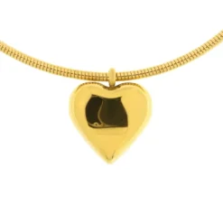 BySimon - Collana in Acciaio semi rigida con ciodolo a cuore
